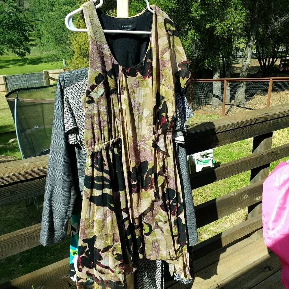 One sleeve asymmetrical hem top or mini dress